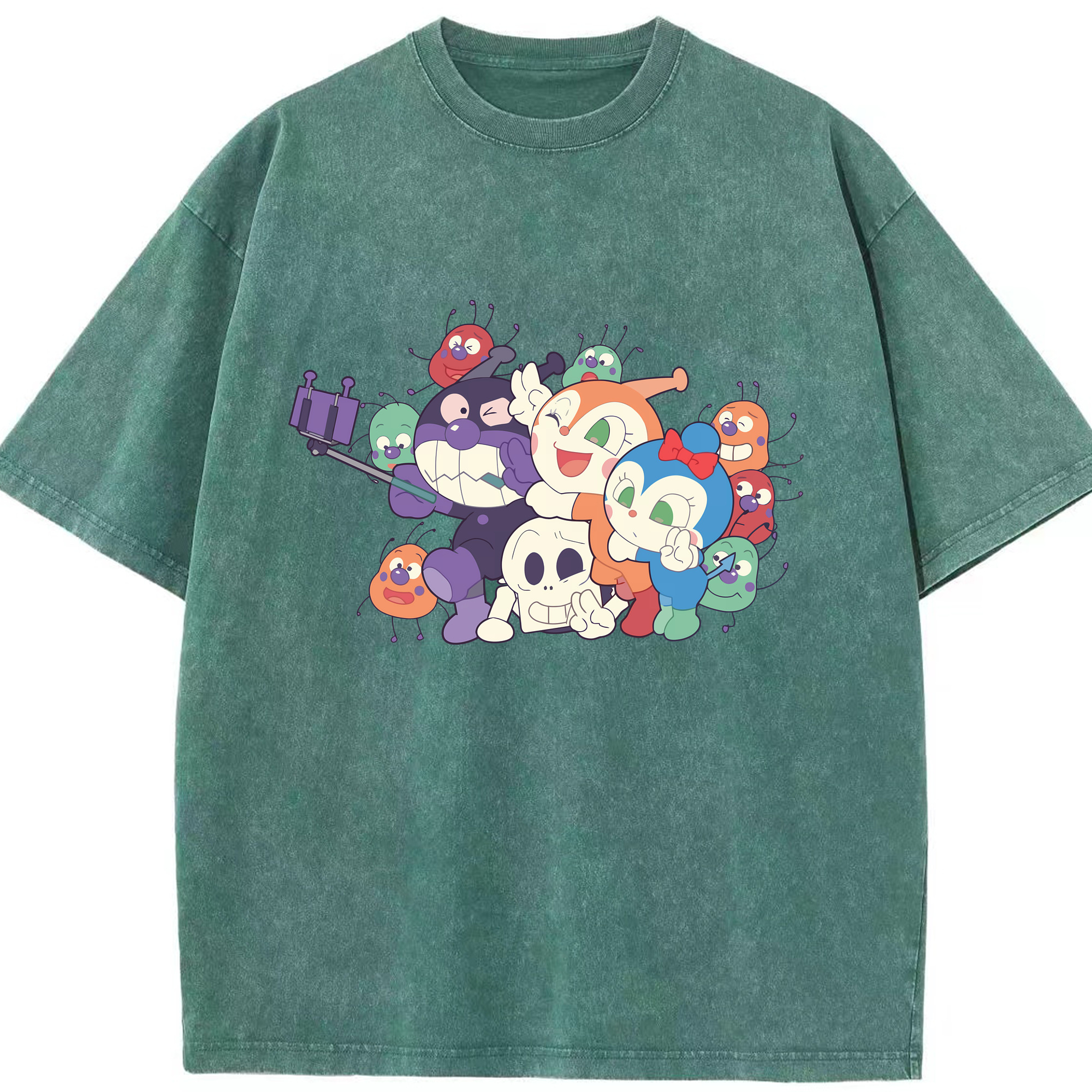 （画像用） アンパンマン Anpanman 綿100% ヴィンテージ風 半袖Tシャツ（フロントプリント）